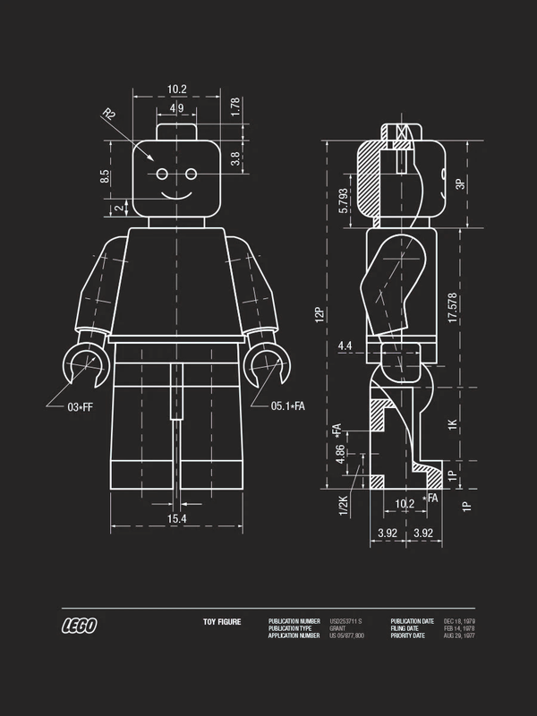 Toy figure patent blueprint